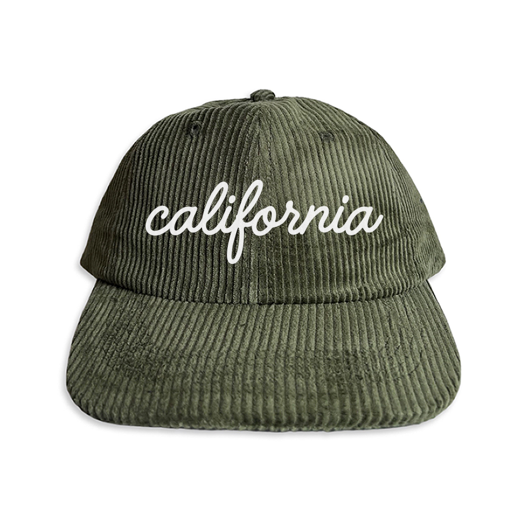 California Cursive Corduroy Cap