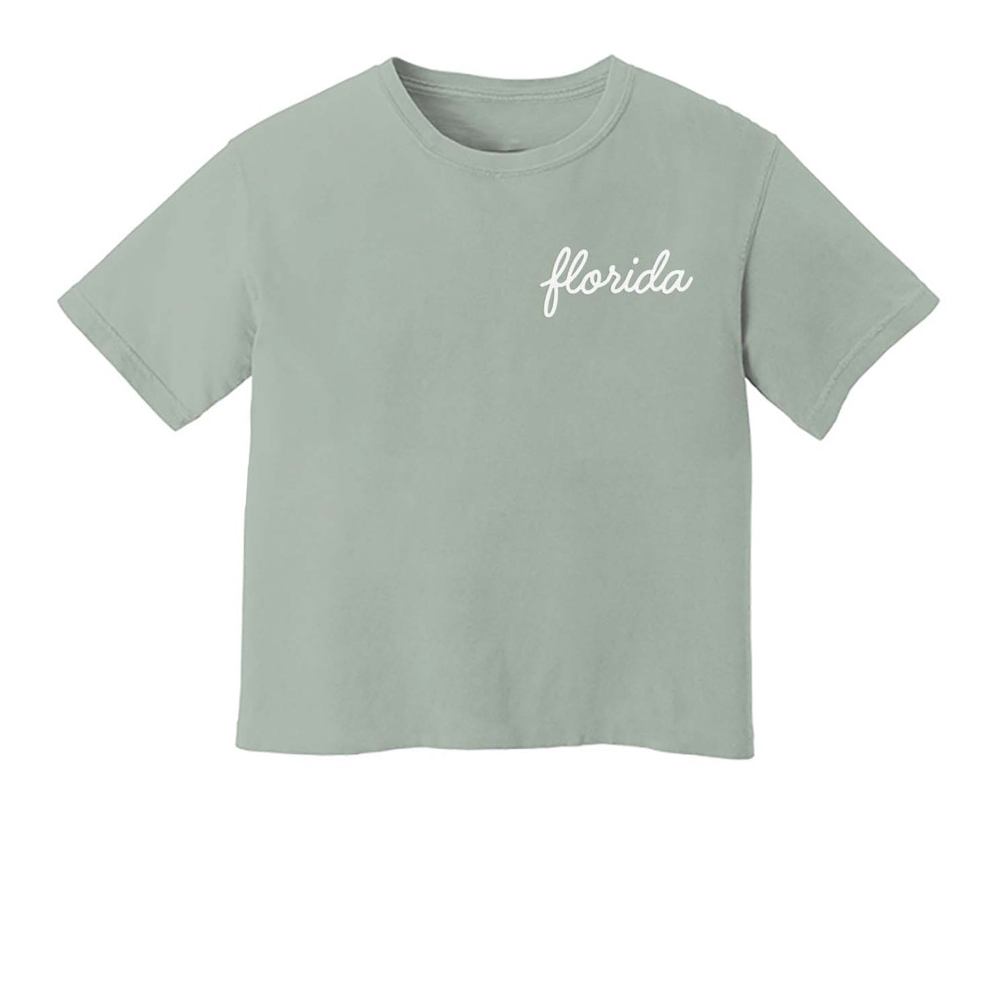 Florida Cursive Washed Crop Tee