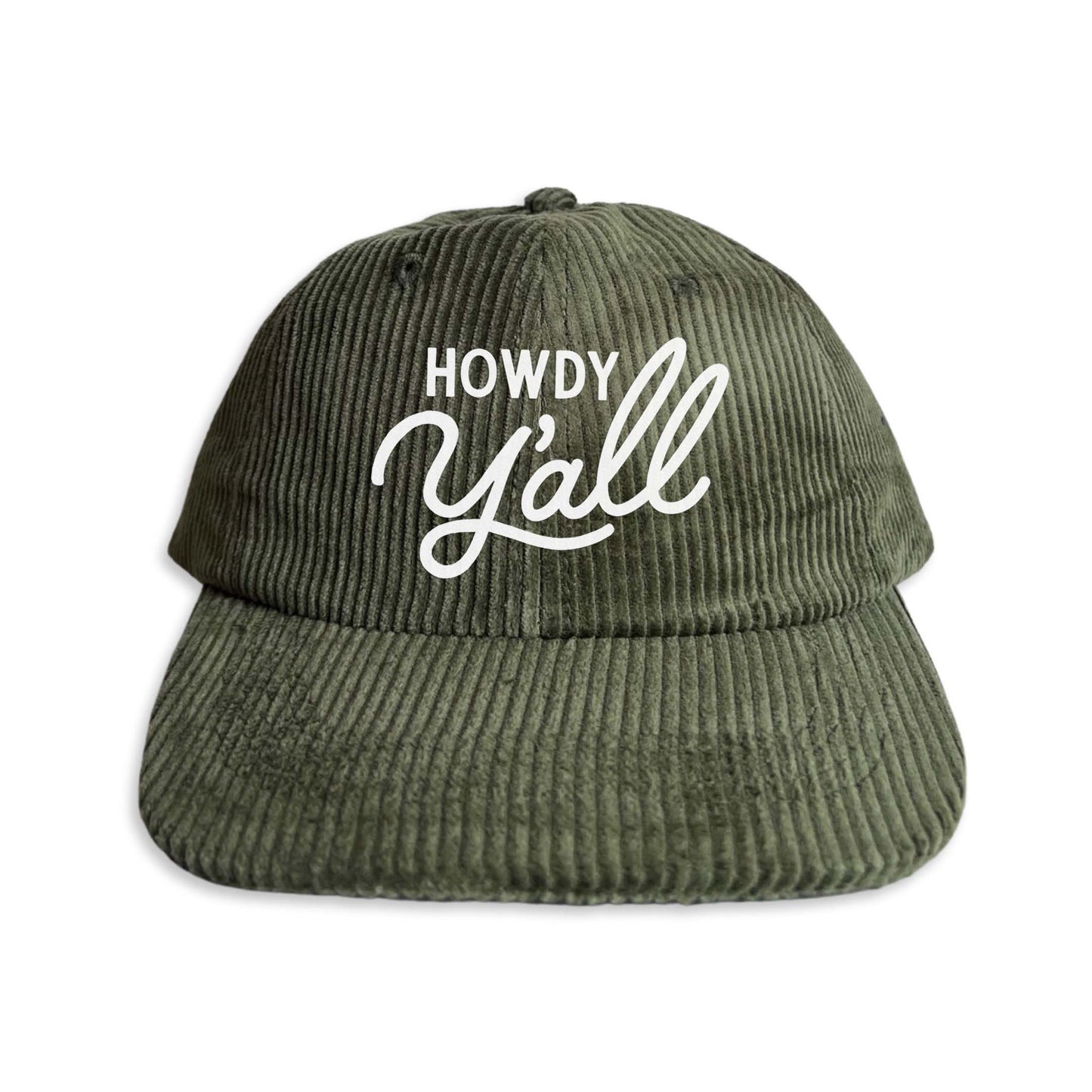 Howdy Y'all Cursive Corduroy Cap