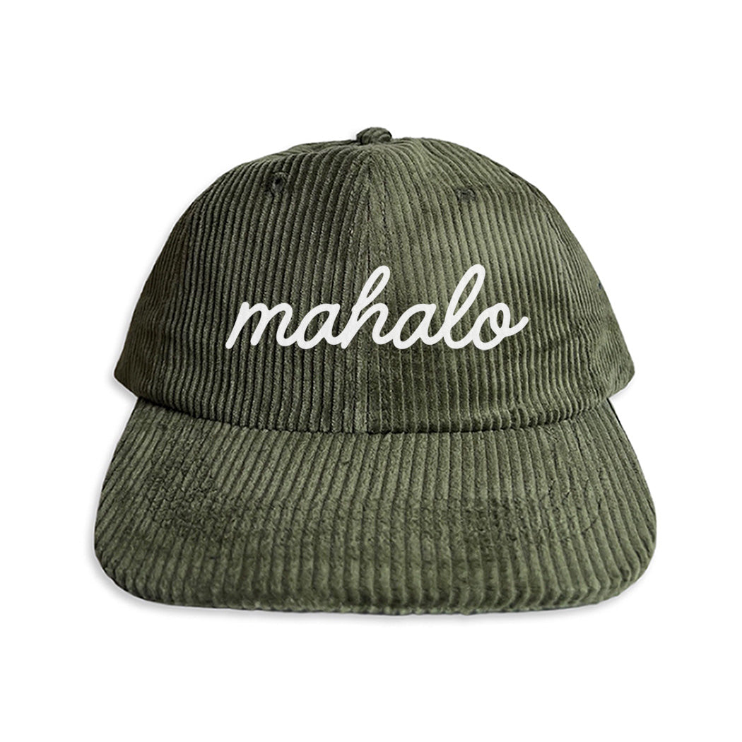 Mahalo Cursive Corduroy Cap