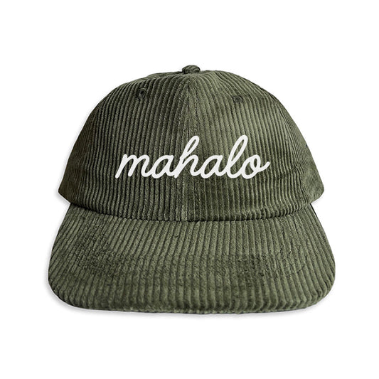 Mahalo Cursive Corduroy Cap
