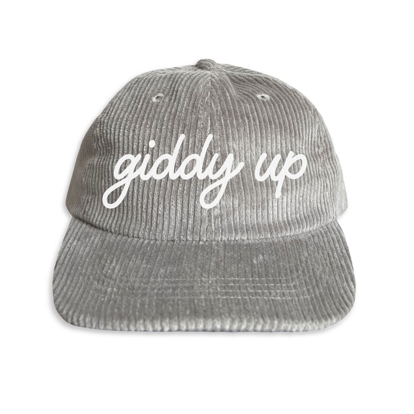 Giddy Up Cursive Corduroy Cap
