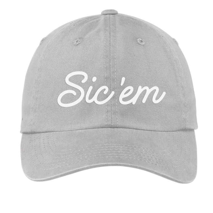 Sic 'em Cursive Baseball Cap