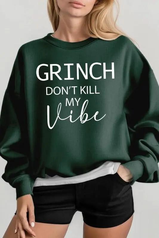 Color Bear Grinch Graphic Sweatshirt Unisex Holiday Style Cozy Pullover