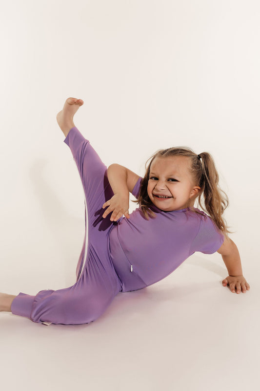 Lavender Bamboo Lyocell Romper with G-Tube Access