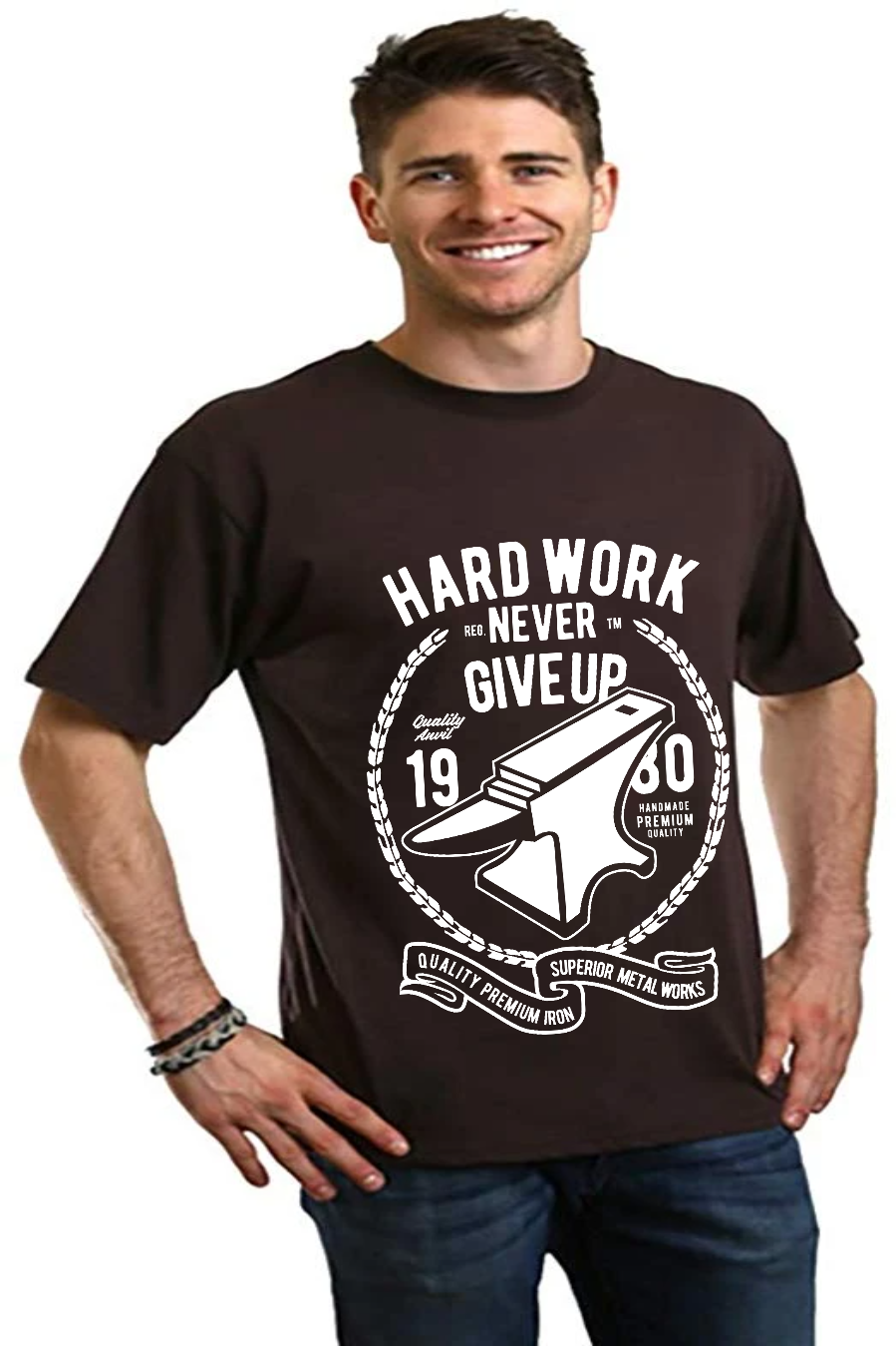 Hard Work Anvil Men's Bamboo Viscose/Organic Cotton Short Sleeve Graphic T-Shirt