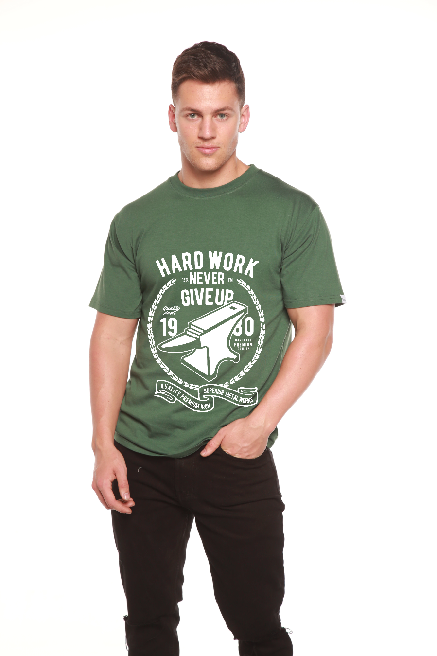 Hard Work Anvil Men's Bamboo Viscose/Organic Cotton Short Sleeve Graphic T-Shirt