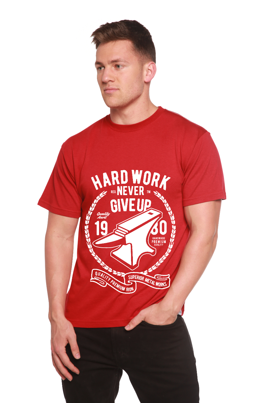 Hard Work Anvil Men's Bamboo Viscose/Organic Cotton Short Sleeve Graphic T-Shirt
