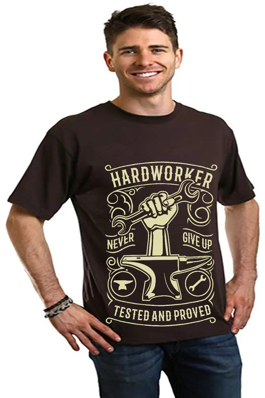 Hard Worker Men's Bamboo Viscose/Organic Cotton Short Sleeve Graphic T-Shirt