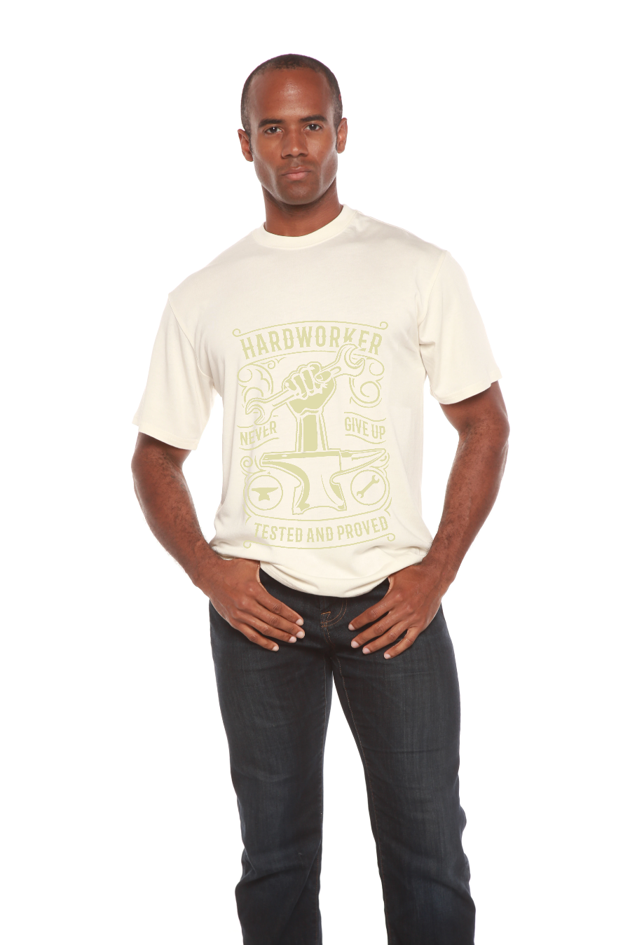 Hard Worker Men's Bamboo Viscose/Organic Cotton Short Sleeve Graphic T-Shirt
