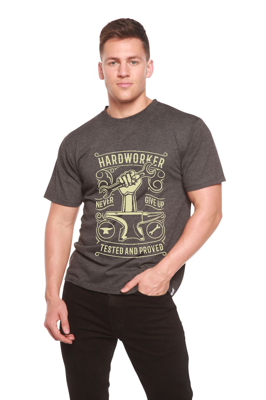 Hard Worker Men's Bamboo Viscose/Organic Cotton Short Sleeve Graphic T-Shirt