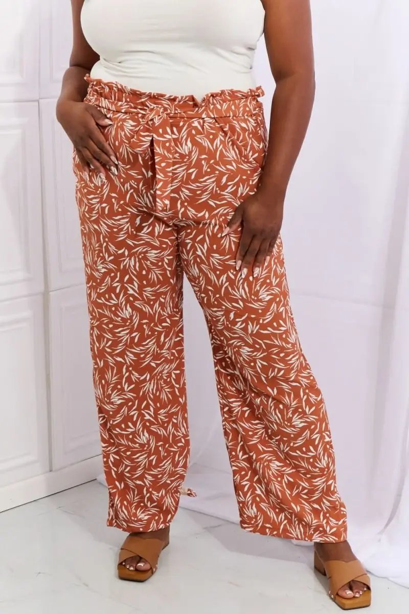 Lovesalve WS Heimish Red Orange Geometric Pants Women's Casual Trousers - Comfy & Stylish