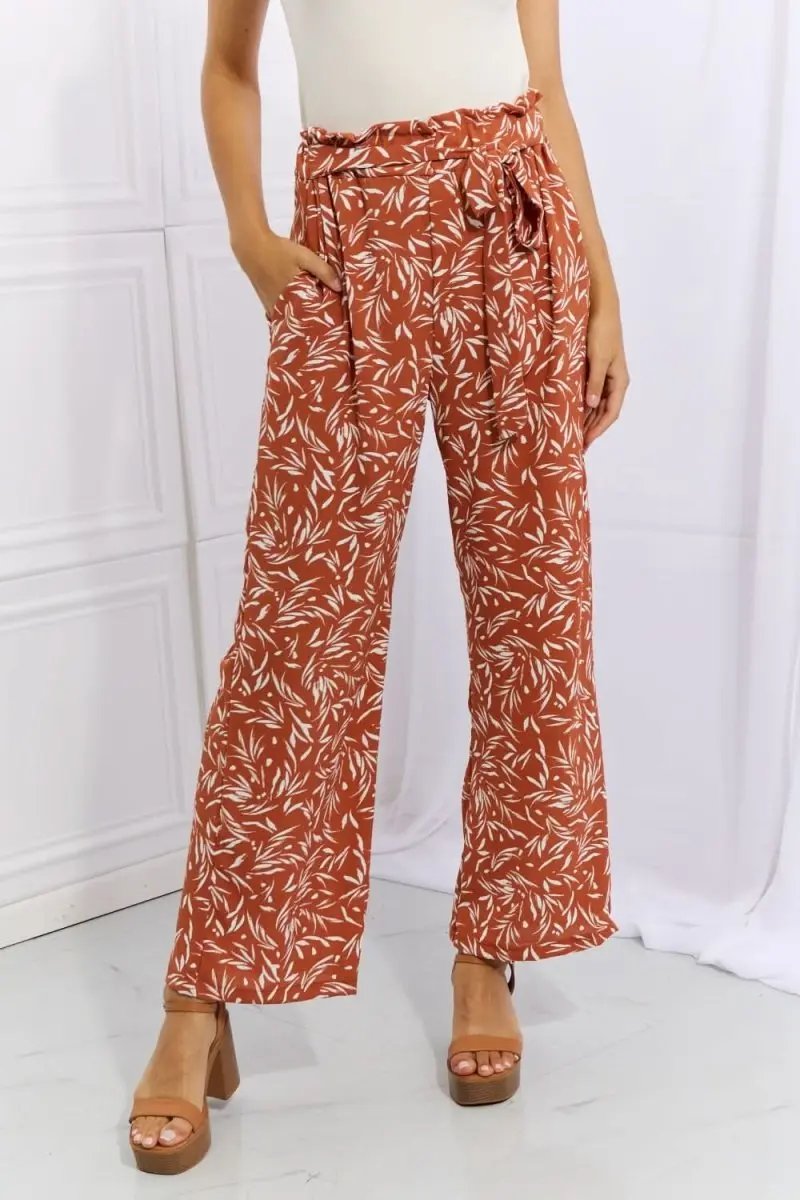 Lovesalve WS Heimish Red Orange Geometric Pants Women's Casual Trousers - Comfy & Stylish