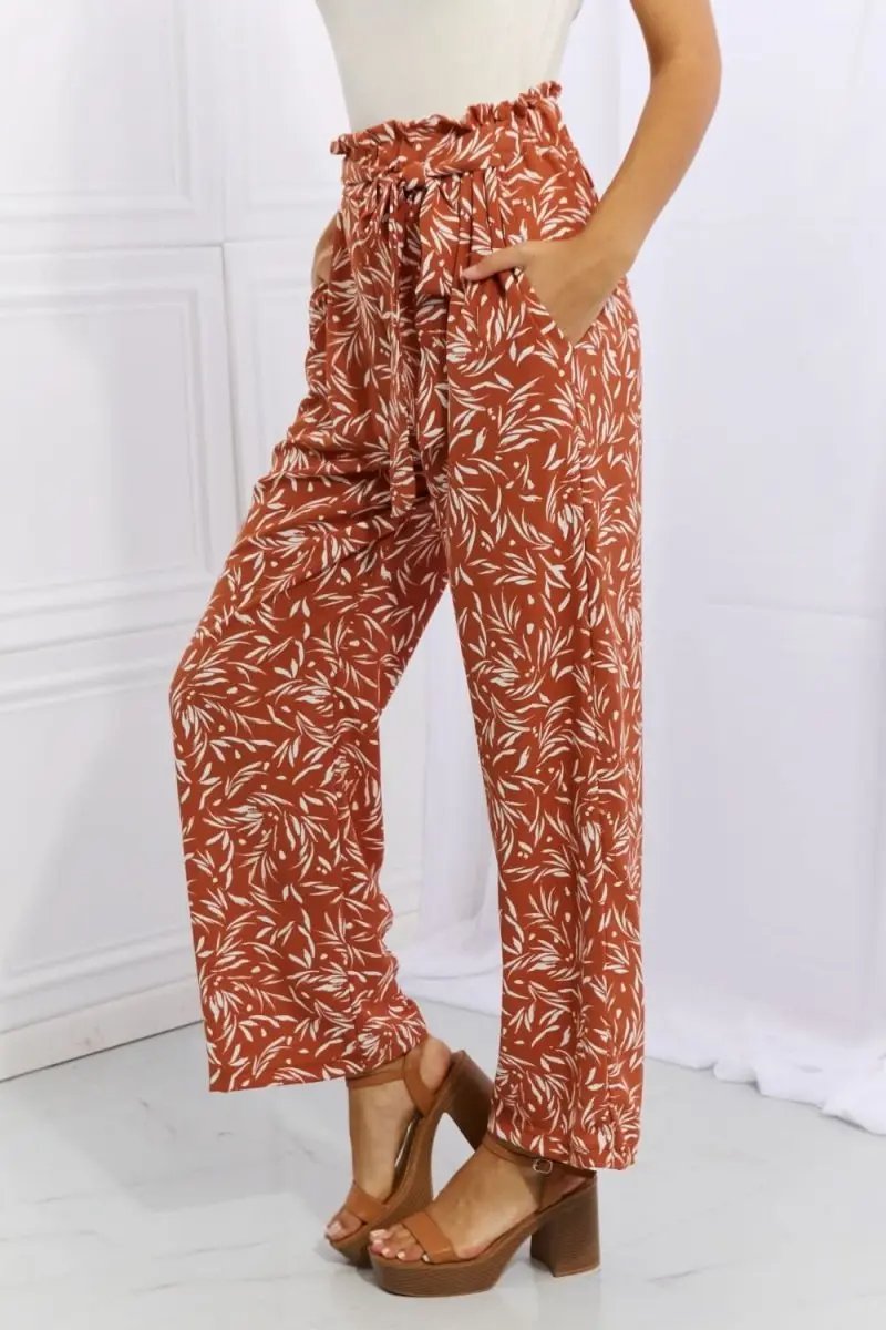 Lovesalve WS Heimish Red Orange Geometric Pants Women's Casual Trousers - Comfy & Stylish