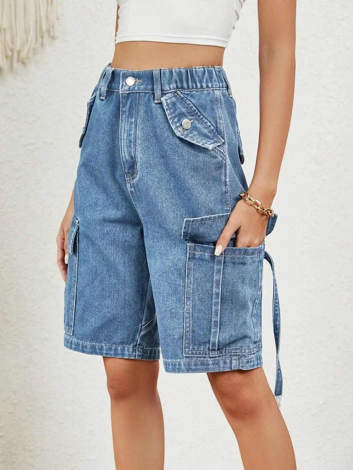 Trendsi Jeans & Denim - Premium Chic high-rise denim shorts