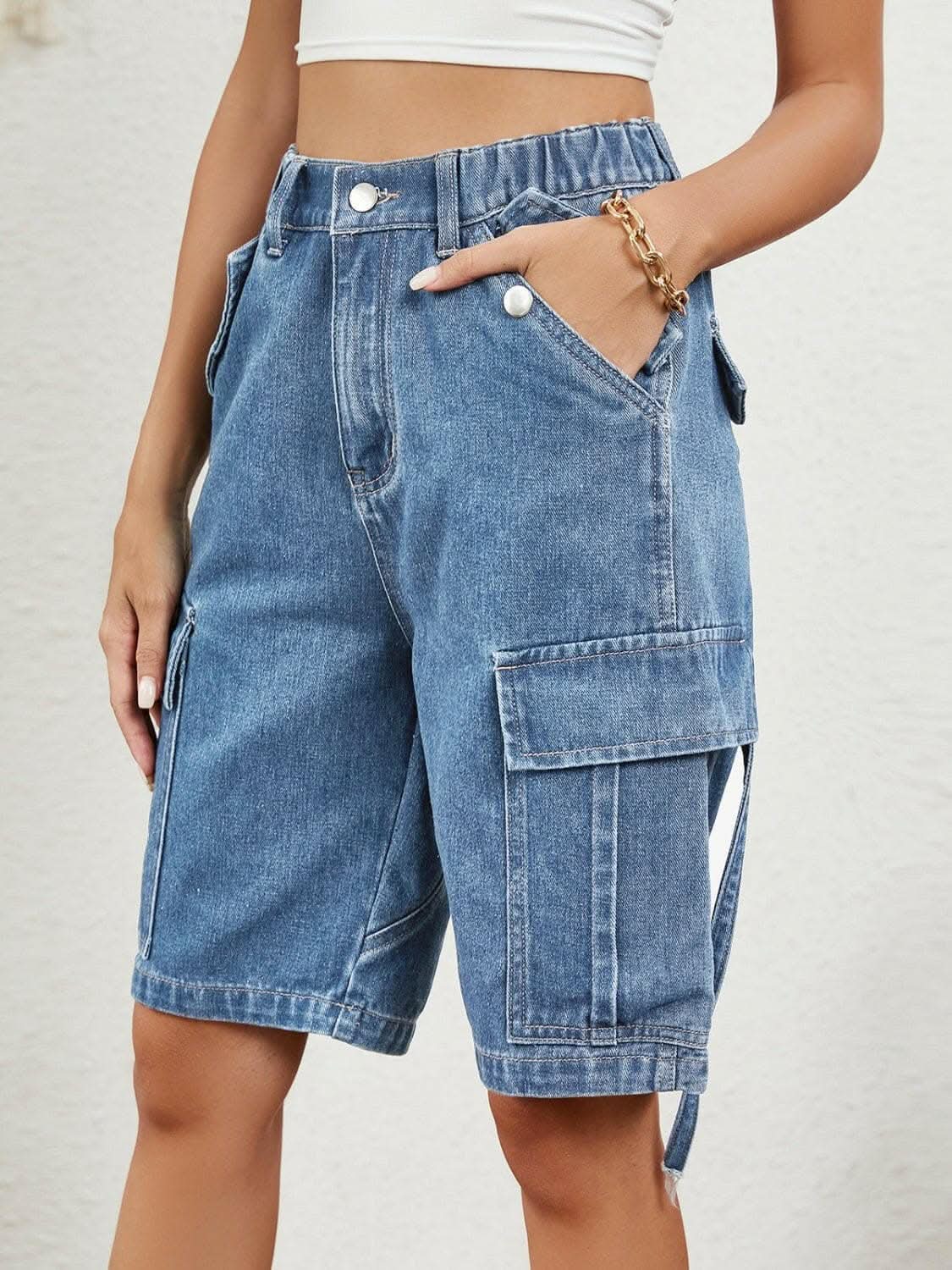 Trendsi Jeans & Denim - Premium Chic high-rise denim shorts