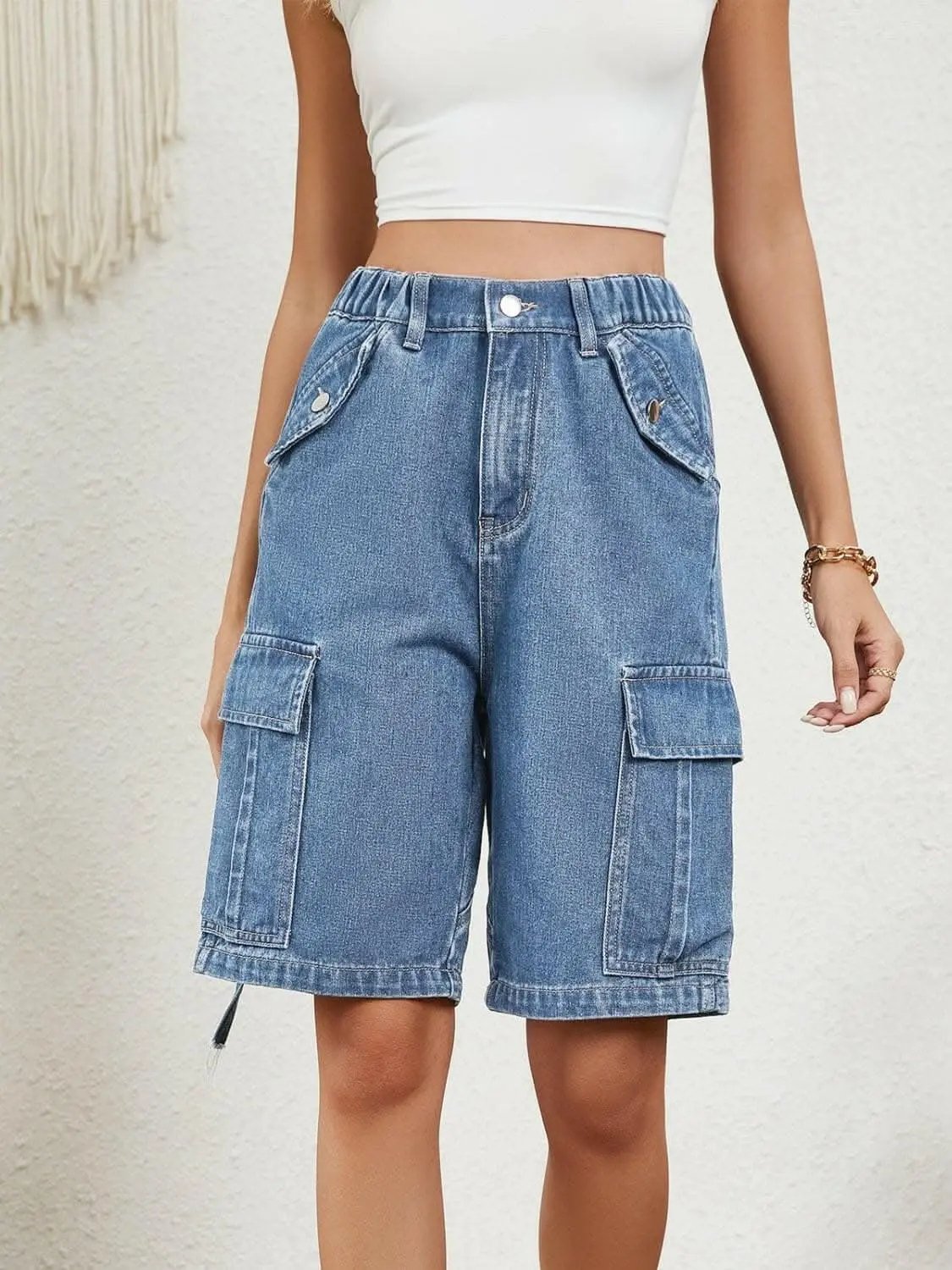 Trendsi Jeans & Denim - Premium Chic high-rise denim shorts