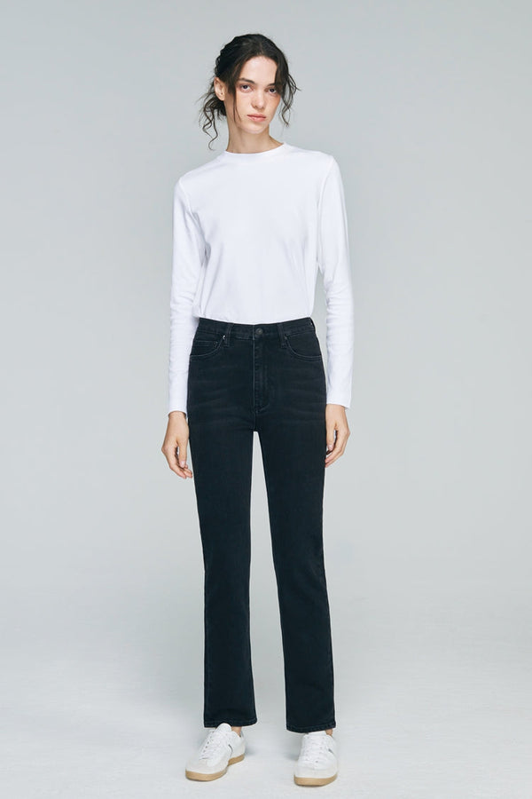 Two Shots High Rise Straight Crop Jeans HJ013