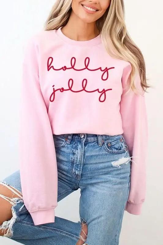 Color Bear Graphic Fleece Sweatshirt Women's Holiday Pullover Cozy Fit