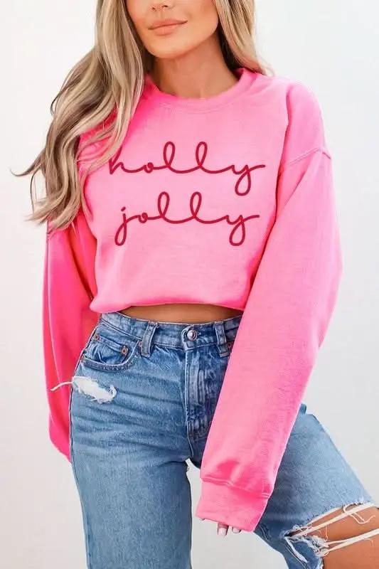 Color Bear Graphic Fleece Sweatshirt Women's Holiday Pullover Cozy Fit