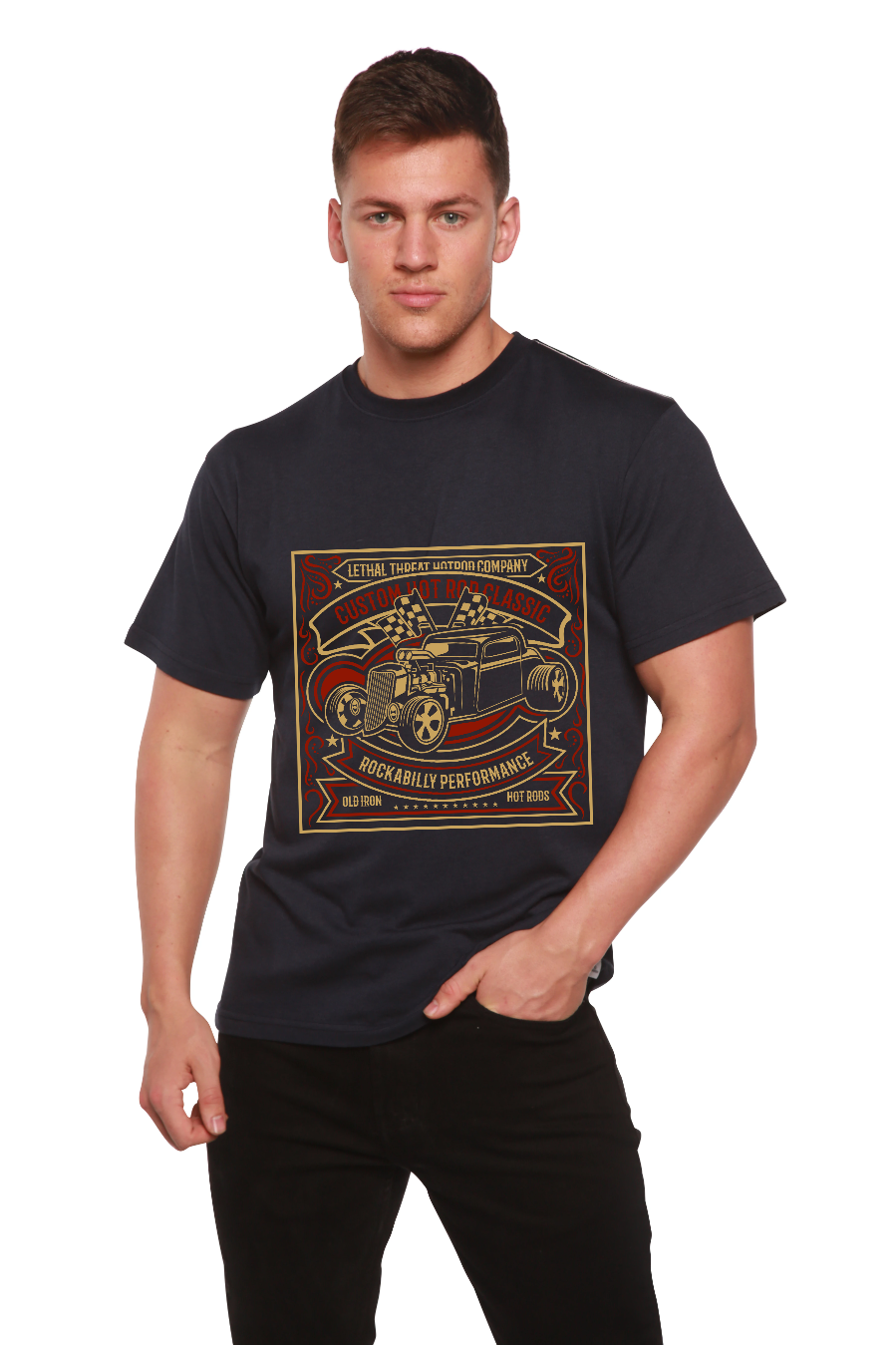Hot Rod Men's Bamboo Viscose/Organic Cotton Short Sleeve Graphic T-Shirt