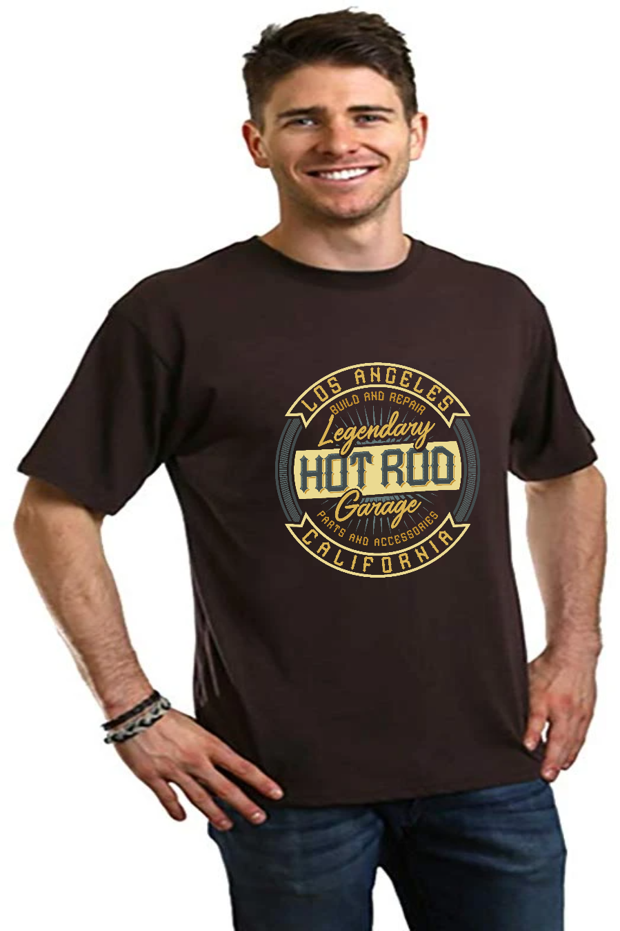 HOT ROO Men's Bamboo Viscose/Organic Cotton Short Sleeve Graphic T-Shirt
