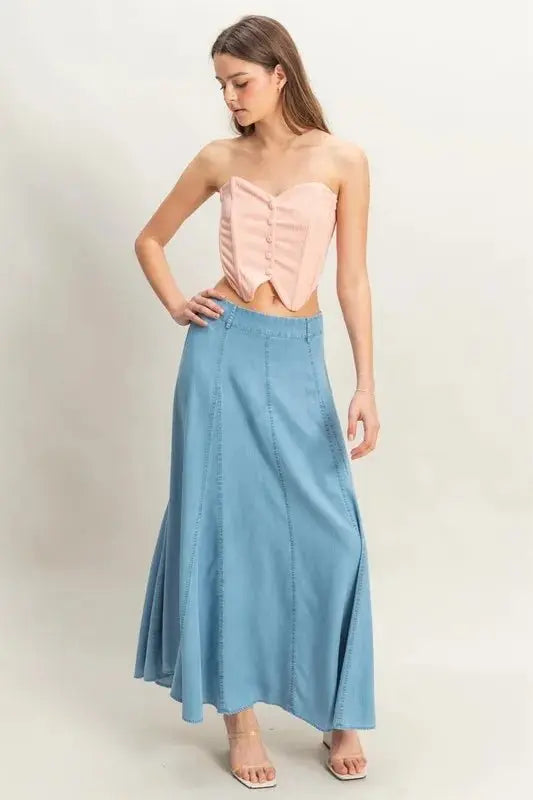 Trendsi Knit Bustier Top Women's Party/Club + Button Front + Strapless + Trendy