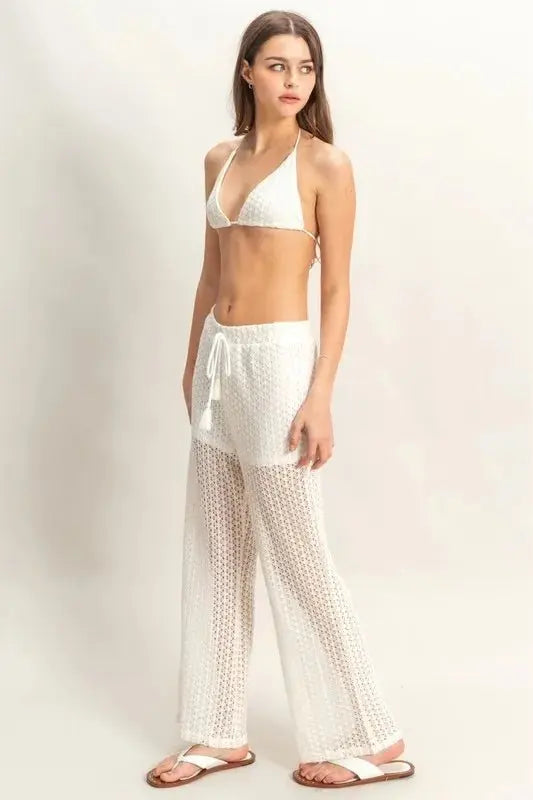 Crochet Loungewear Set - Soft & Comfy - Women's Two Piece