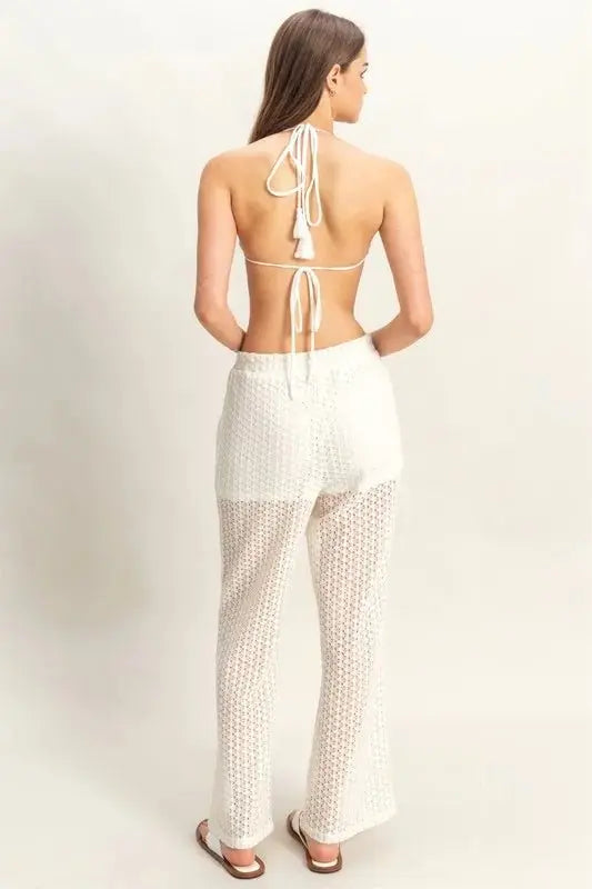 Crochet Loungewear Set - Soft & Comfy - Women's Two Piece