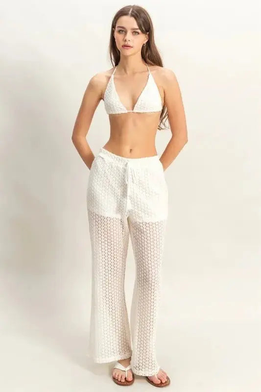 Crochet Loungewear Set - Soft & Comfy - Women's Two Piece