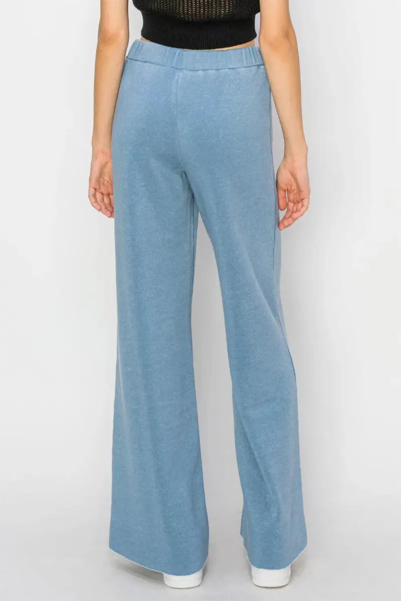 Women's Pants - Drawstring Lightweight - Wide Leg Casual Trousers