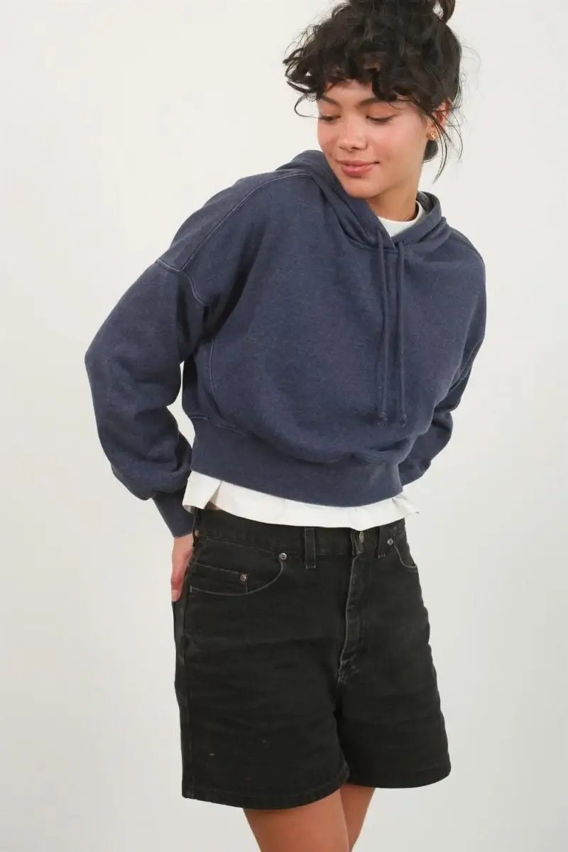 Cropped Hoodie - Drop Shoulder - Soft Casual Sweatshirt