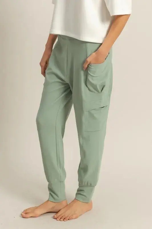 Trendsi High-Waist Sweatpants Women's Lounge & Gym Pants - Pocket Detail, Comfy