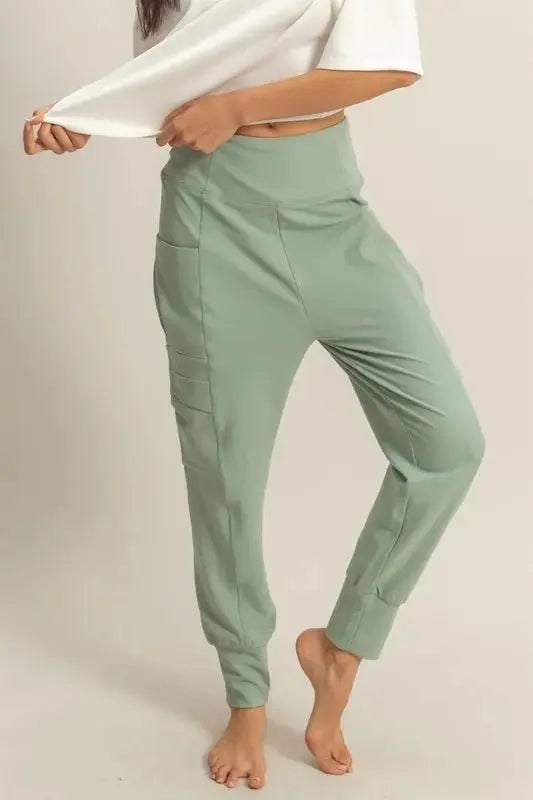 Trendsi High-Waist Sweatpants Women's Lounge & Gym Pants - Pocket Detail, Comfy