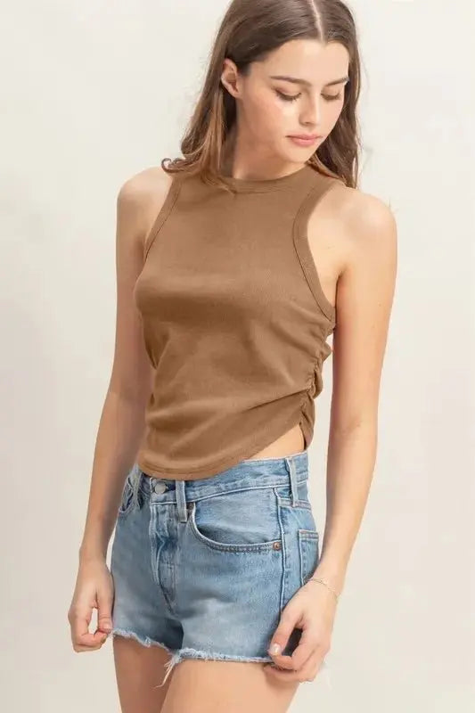 Trendsi Mineral Wash Rib Knit Tank Women's Casual Top: Soft, Trendy