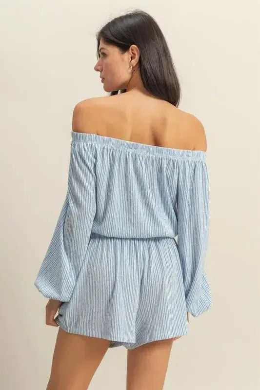 Loungewear Set - Off Shoulder - Two-Piece Comfort