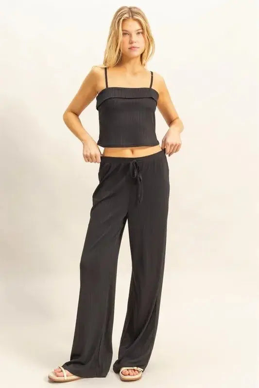 Women's Loungewear Set - Rib Knit Two Piece - Cozy Comfort