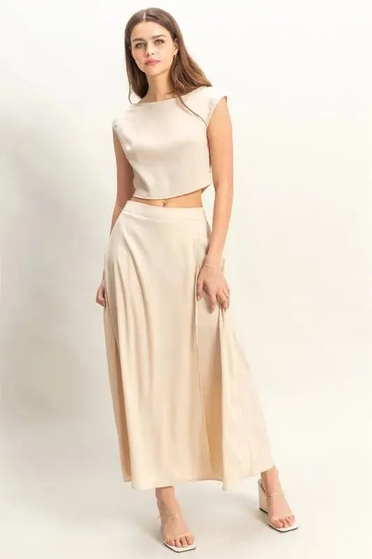 Sleeveless Maxi Skirt Set - Comfortable - Two Piece Outfit