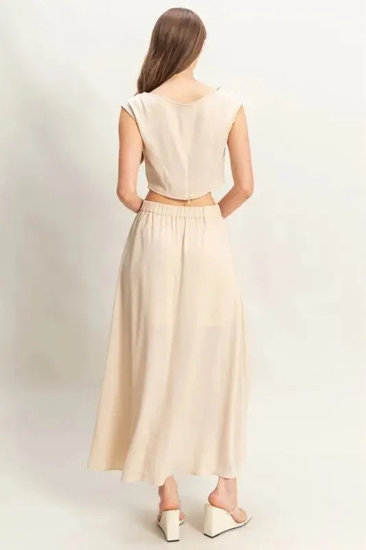 Sleeveless Maxi Skirt Set - Comfortable - Two Piece Outfit