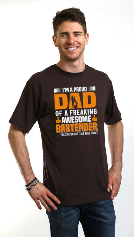 I'm a Proud Dad Men's Bamboo Viscose/Organic Cotton Short Sleeve Graphic T-Shirt