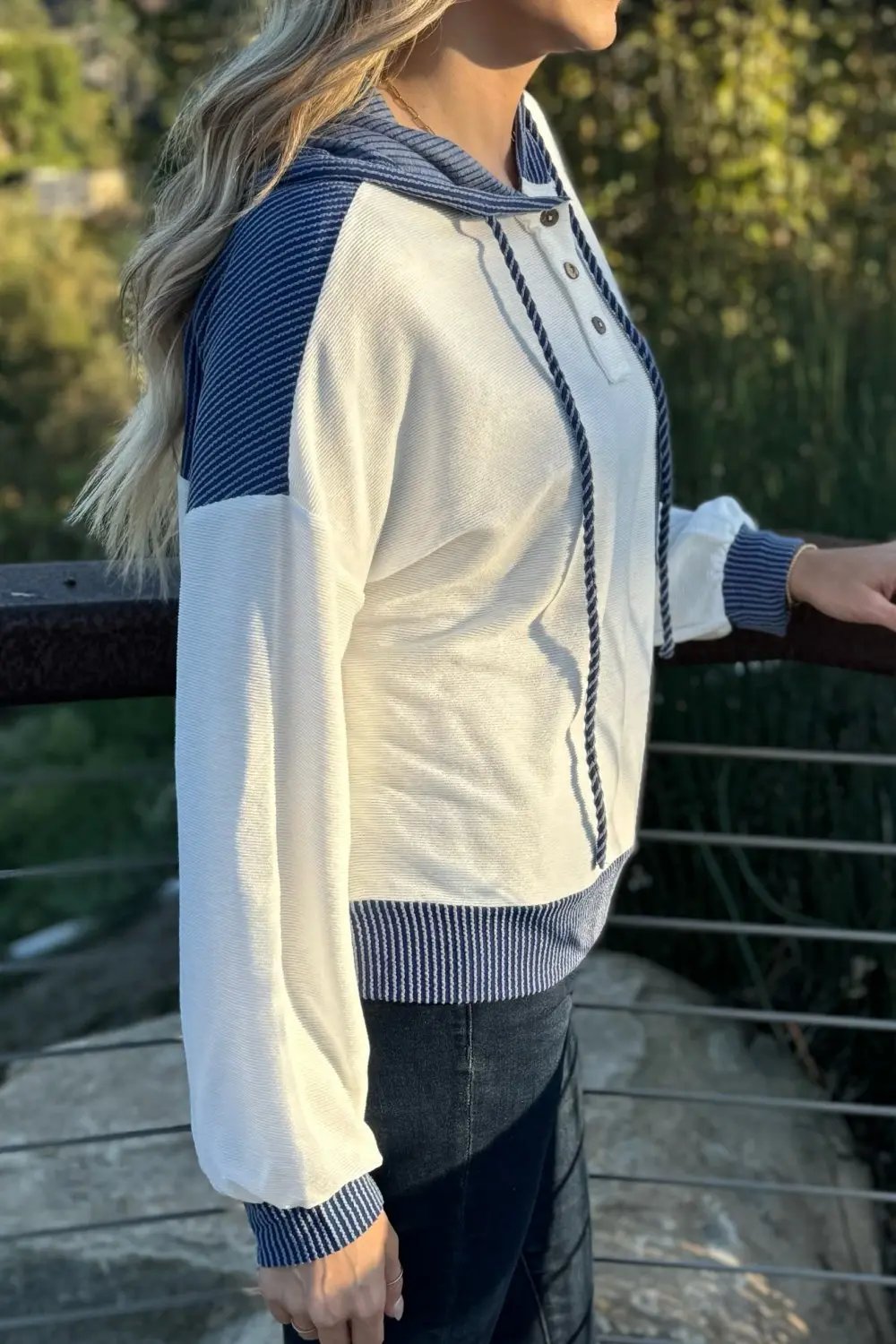 Women's Hoodie - Patchwork Colorblock - Casual Soft Style