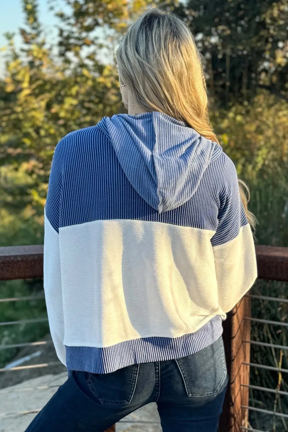 Women's Hoodie - Patchwork Colorblock - Casual Soft Style