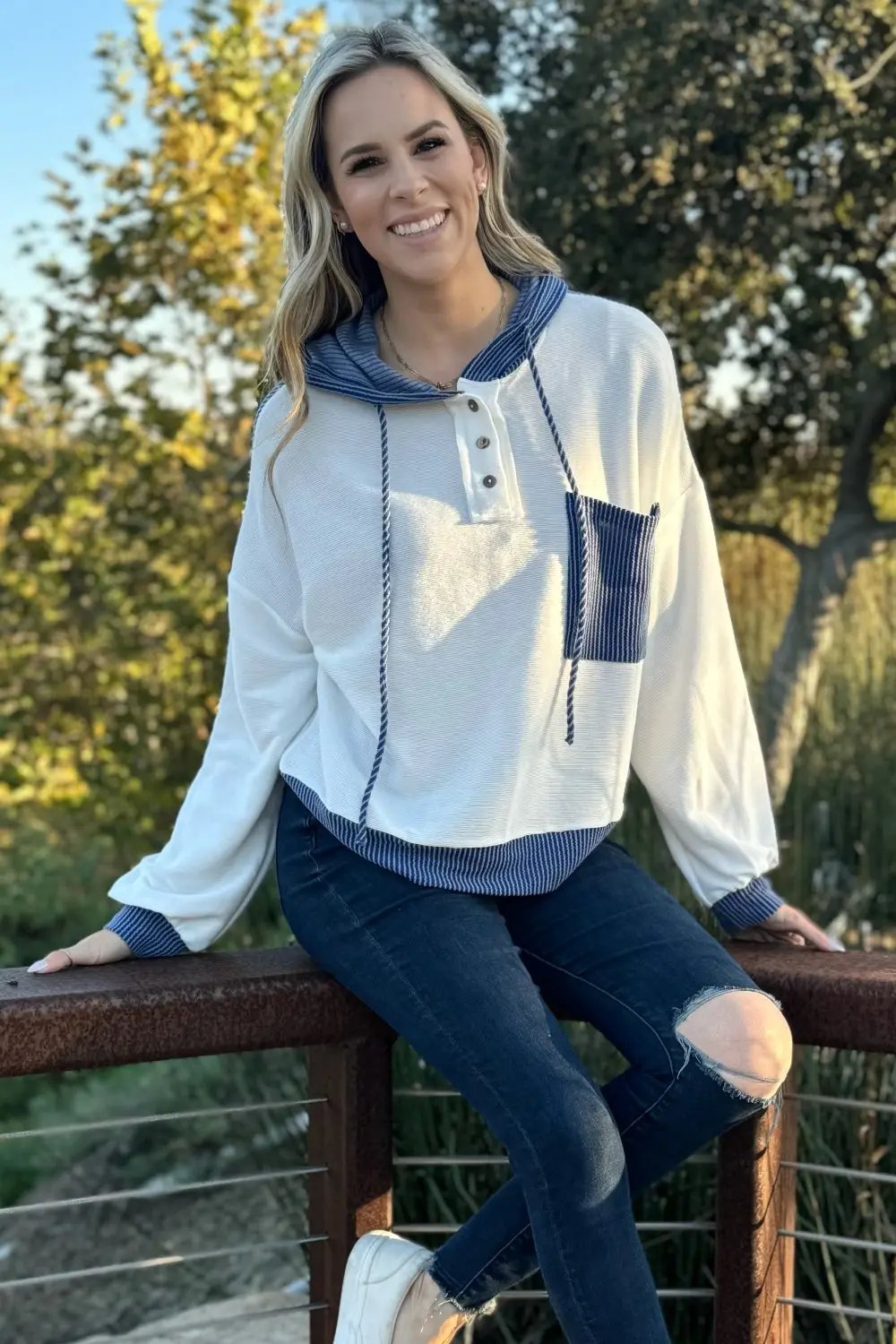 Women's Hoodie - Patchwork Colorblock - Casual Soft Style