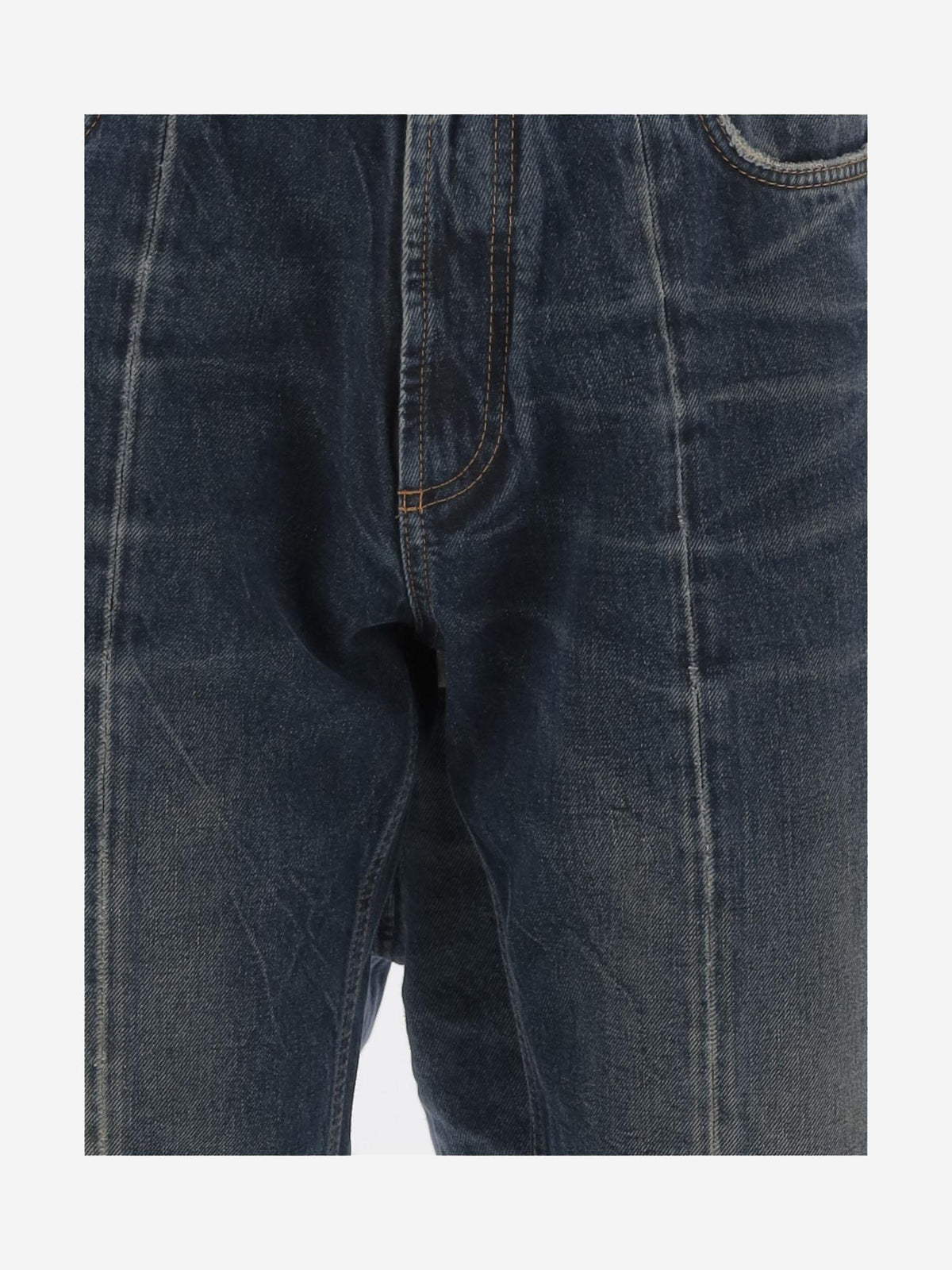 Creased Jeans in Dark Vintage Denim