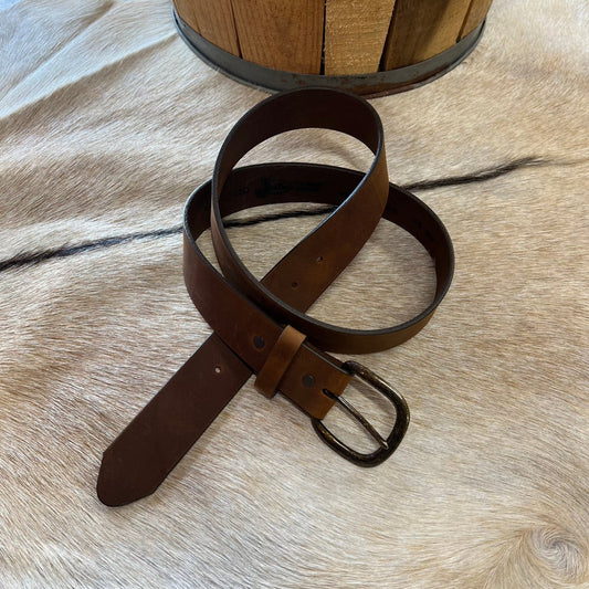 Aged Bark Work Belt | Justin Mens