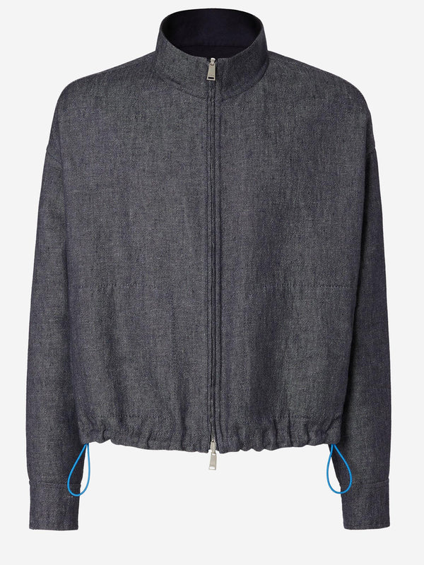 Jacket Reversible Linen-Cotton Dark Blue