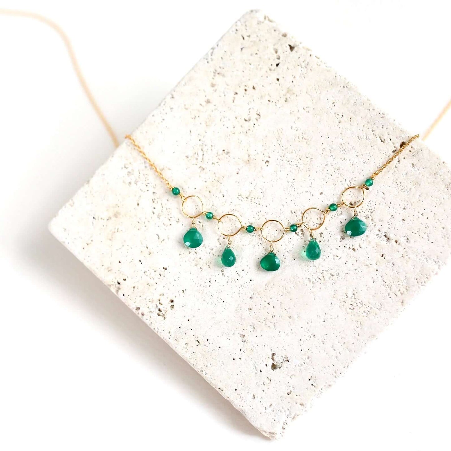 Black Spinel Gemstone Mini Sparkler Necklace