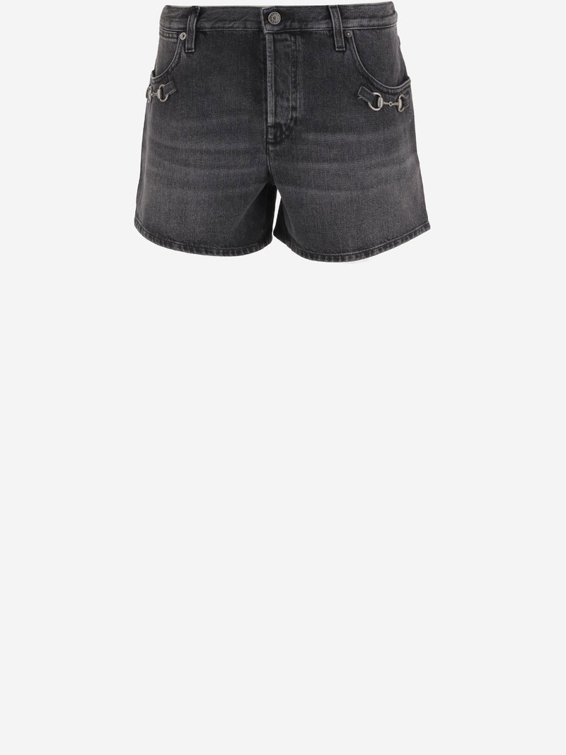 Jeans Short Cotton Denim Dark Grey