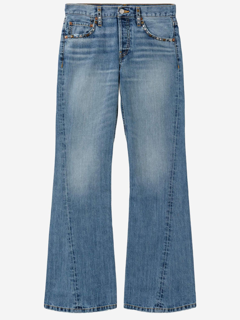 Twisted Mid Rise Bootcut Jeans