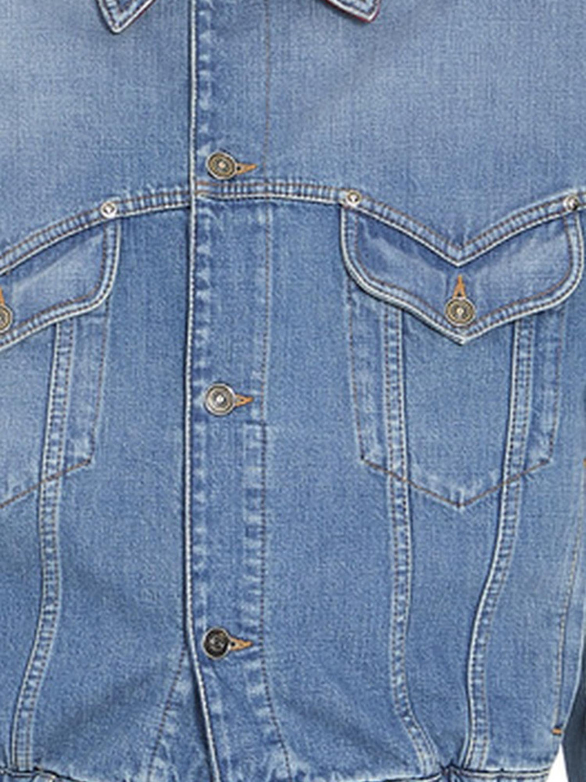 Washed Denim Jacket with Elastic Hem